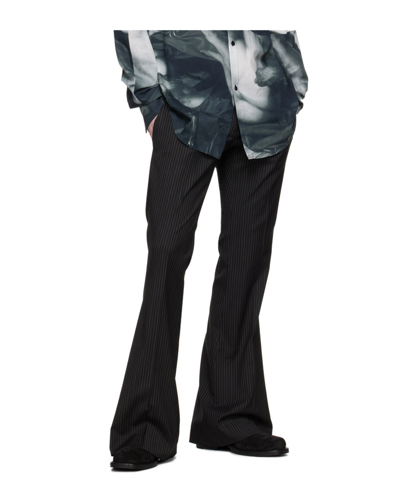 Egonlab Pinstripe Casual Pants In Black