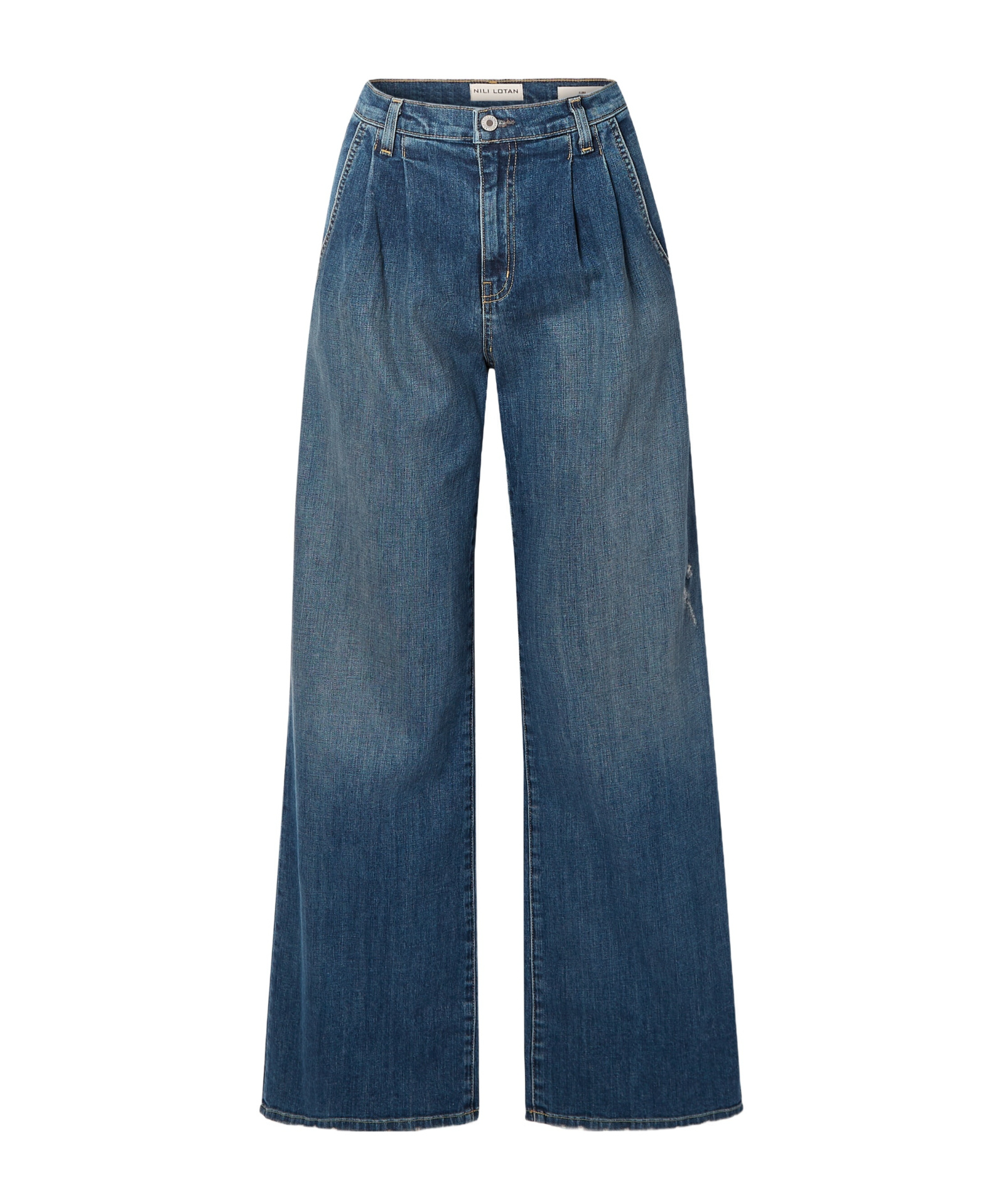 Nili Lotan High-waisted Wide-leg Jeans In Blue