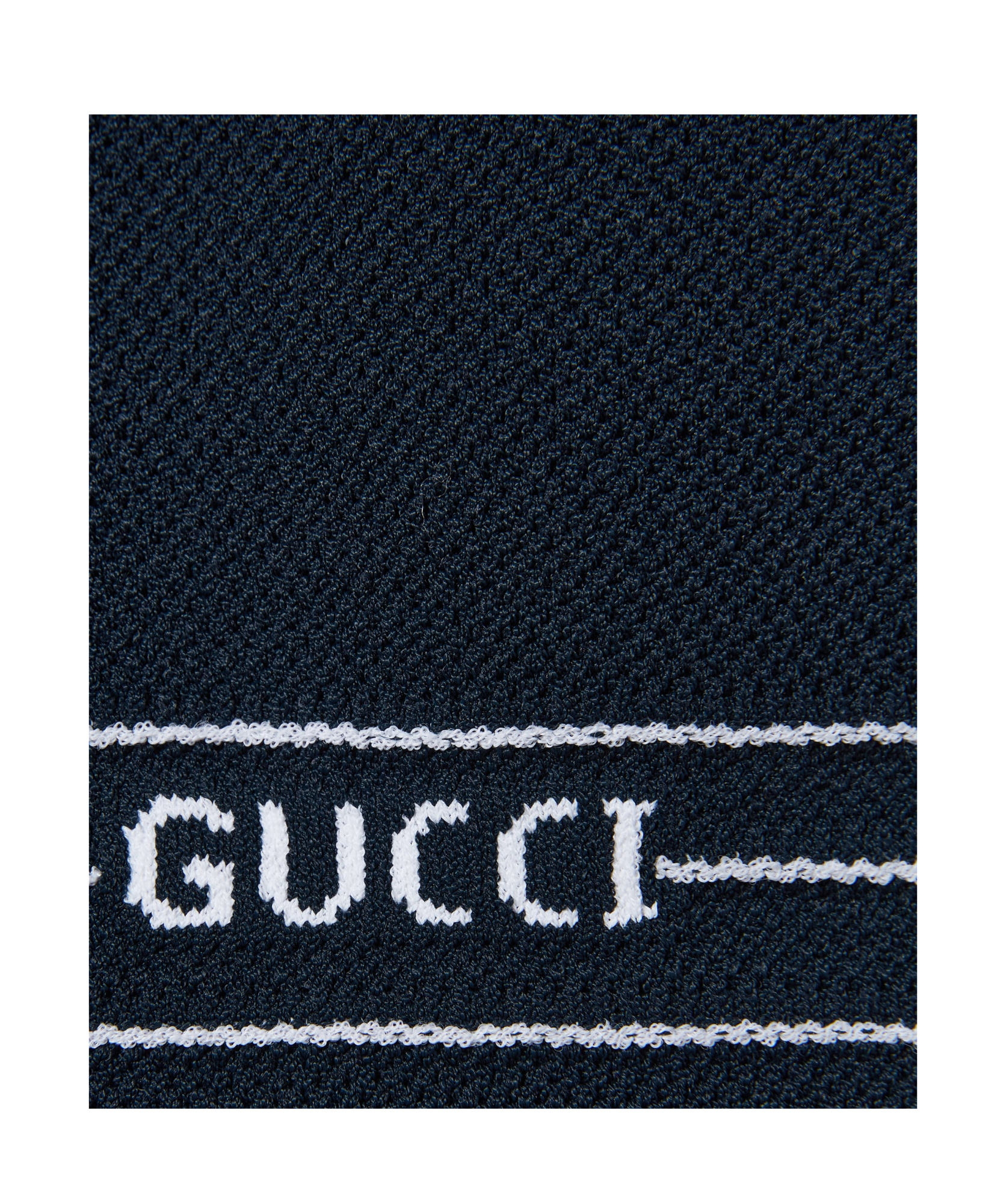 Gucci Fabric Shorts With Intarsia In Navy Blue