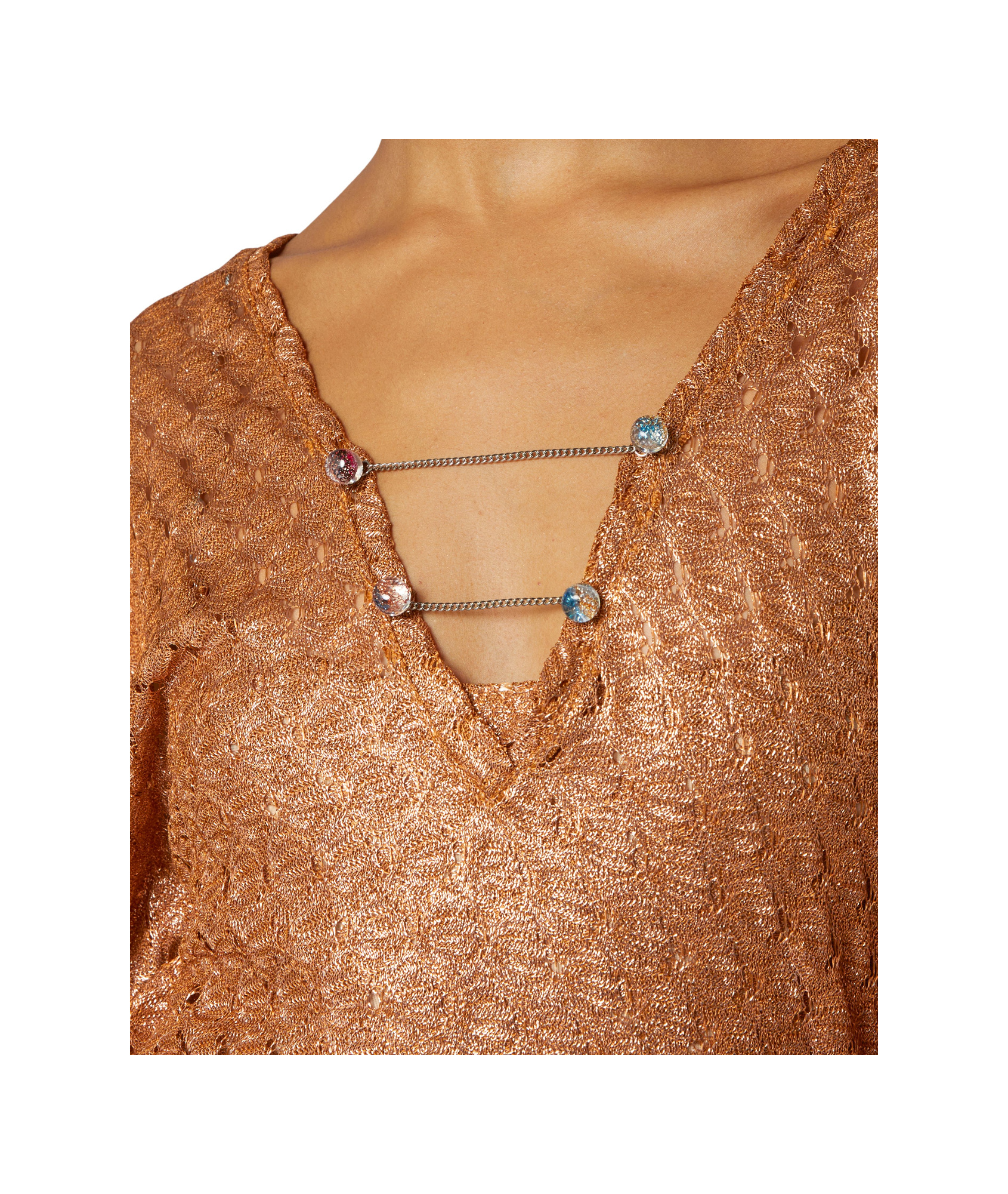 Shop Missoni Short Lace-effect Cover Up Kaftan In Brown