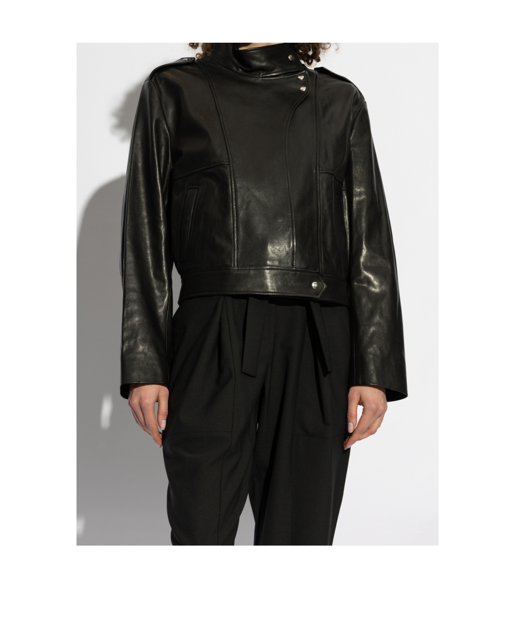Iro Long-sleeved Leather Jacket In Black
