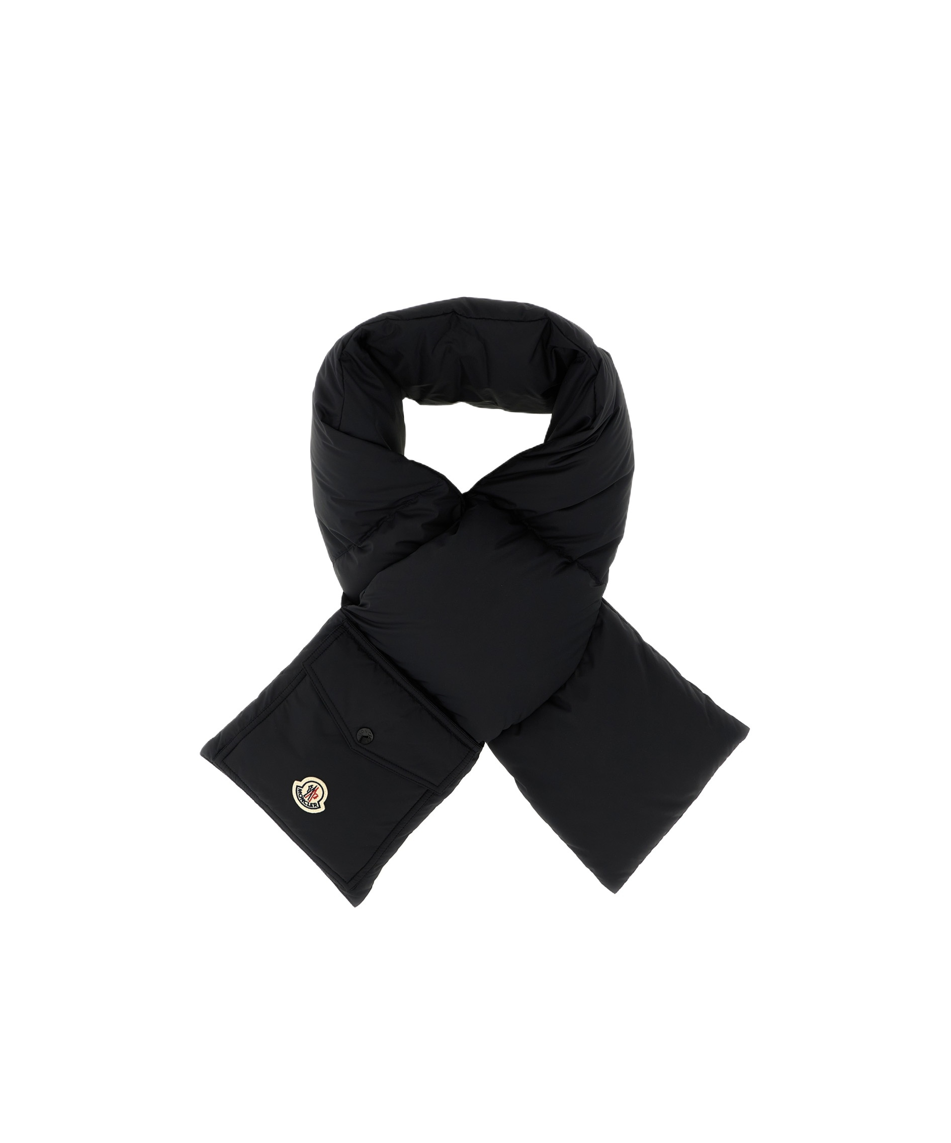 Moncler Insulated Scarf Featuring Buttoned Pocket In Black