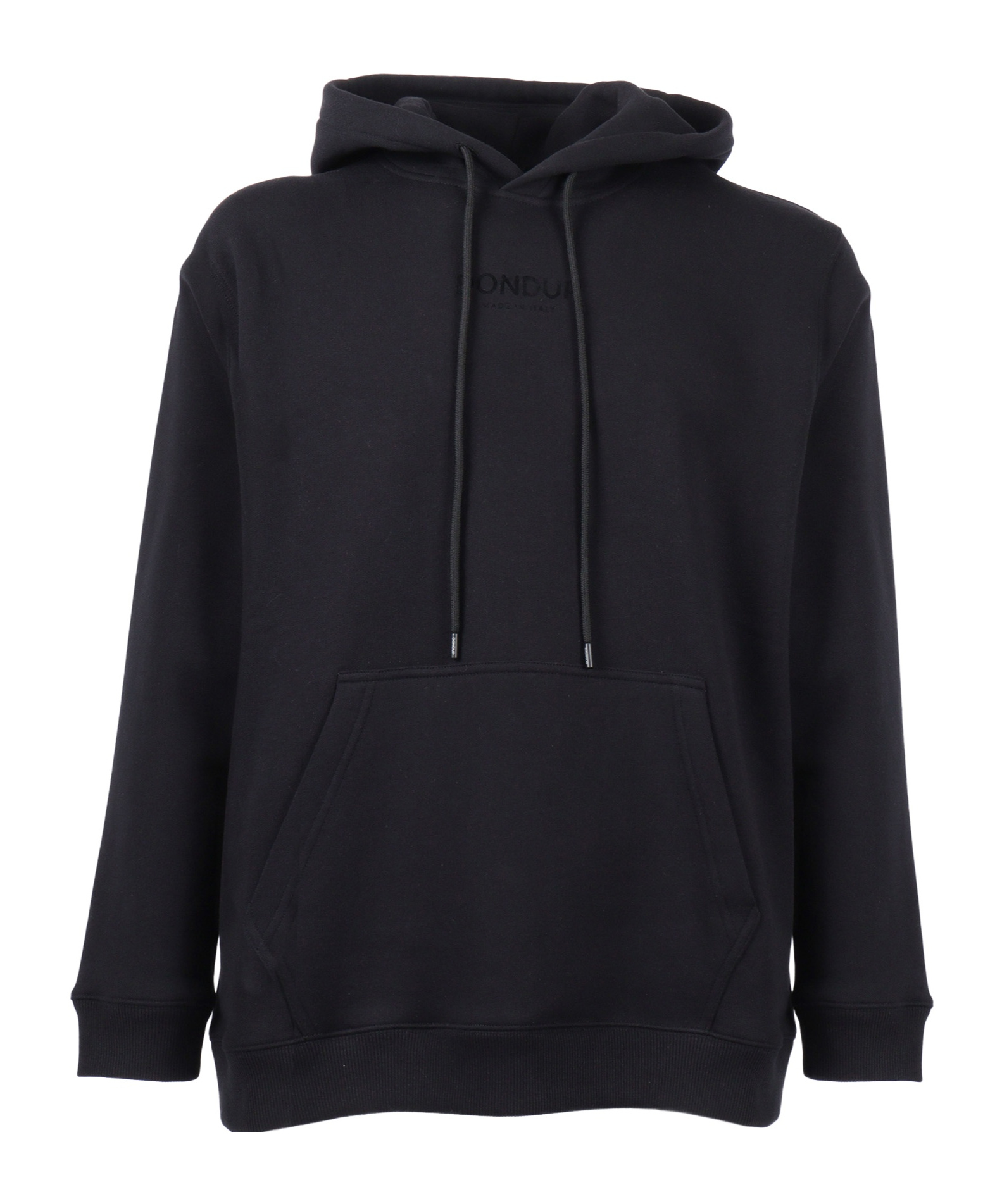 Dondup Cotton Pullover Hoodie With Adjustable Drawstring Hood In Blue