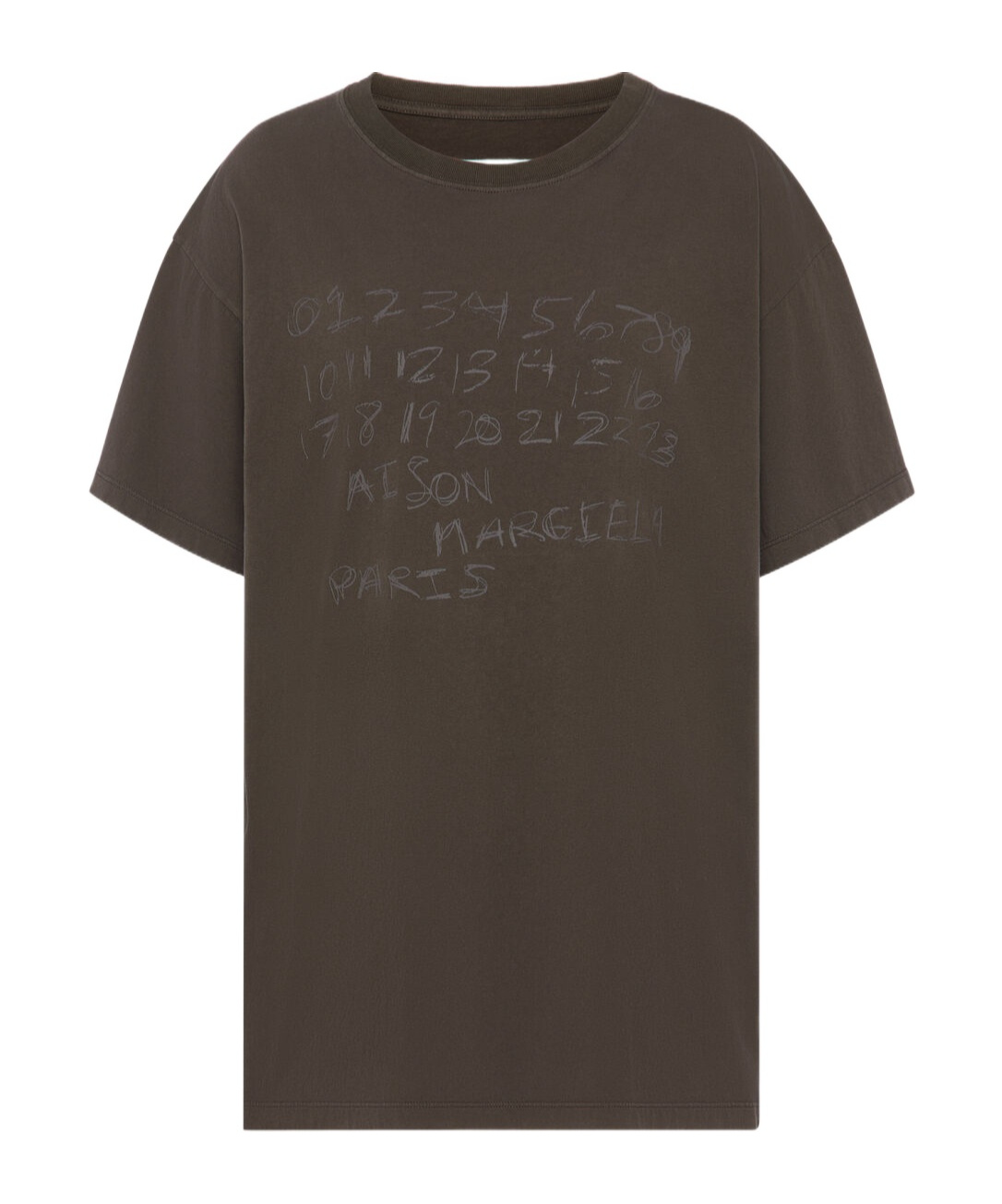 Maison Margiela Numerical Cotton T-shirt In Brown