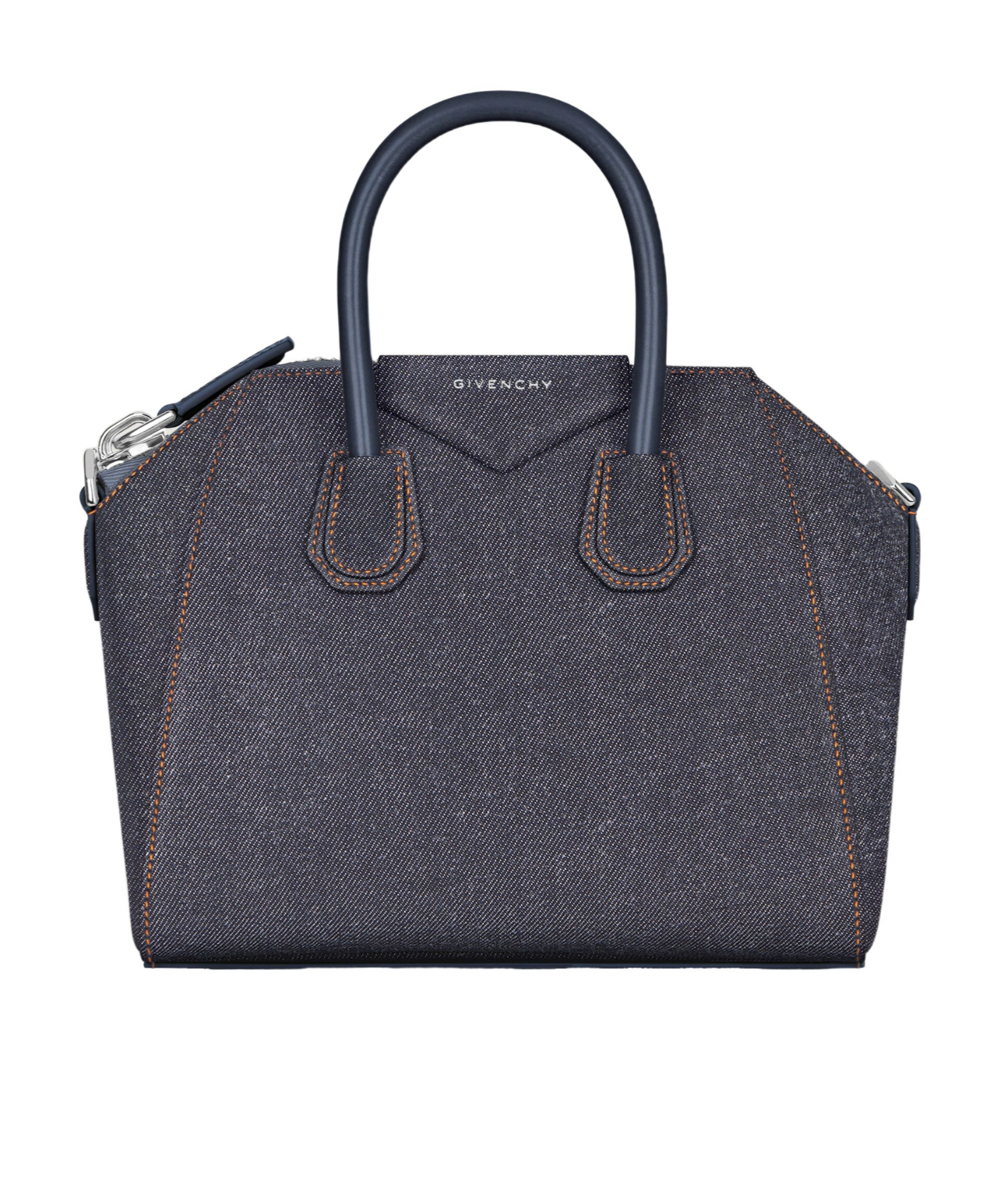 Givenchy Mini Antigona Bag In Denim In Purple