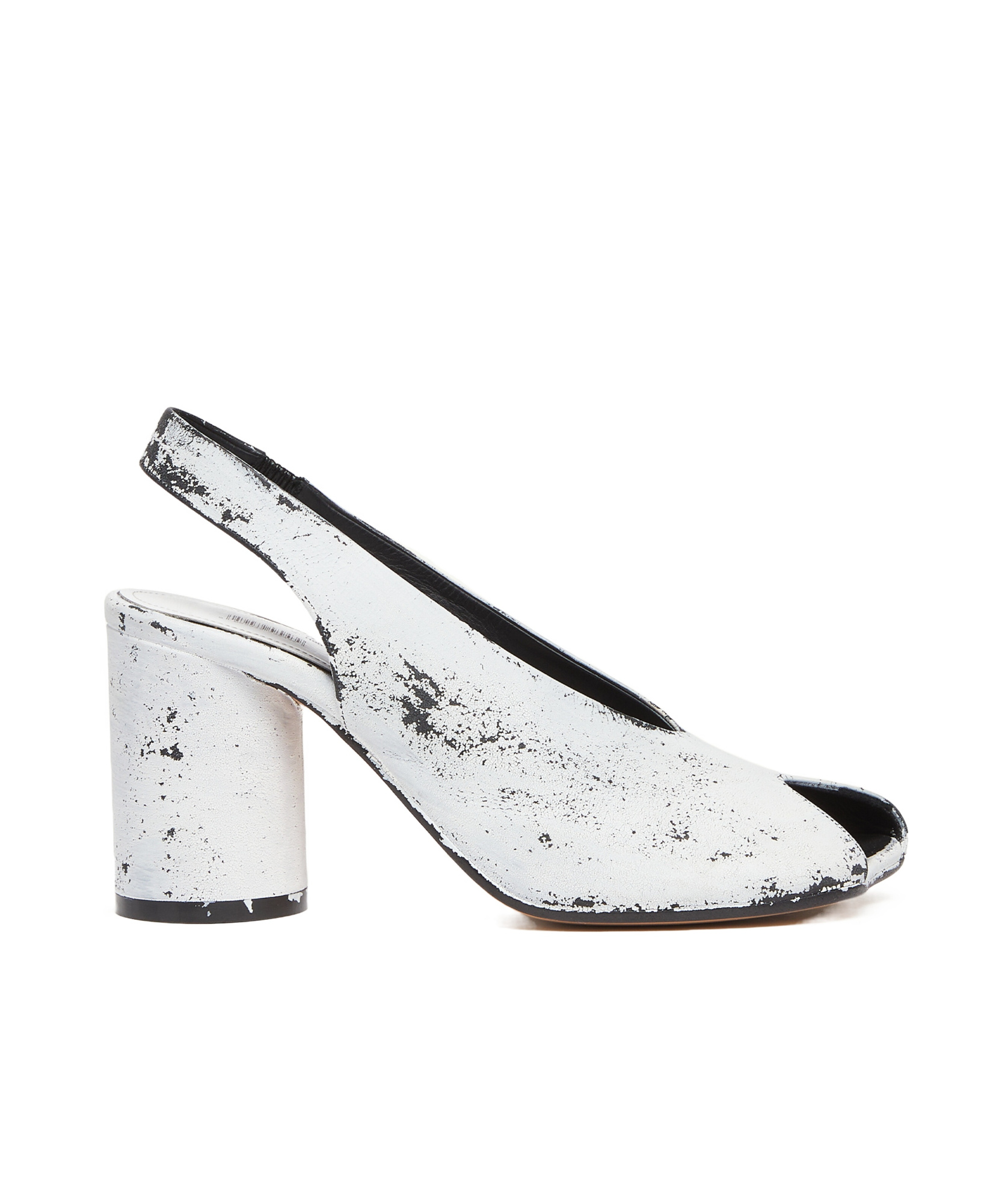 Mm6 Maison Margiela Painted Anatomic Sandals In Black And White