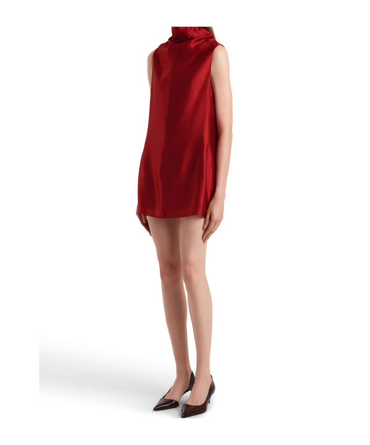 Khaite Womens Crimson Daria Sleeveless Woven Mini Dress In Red