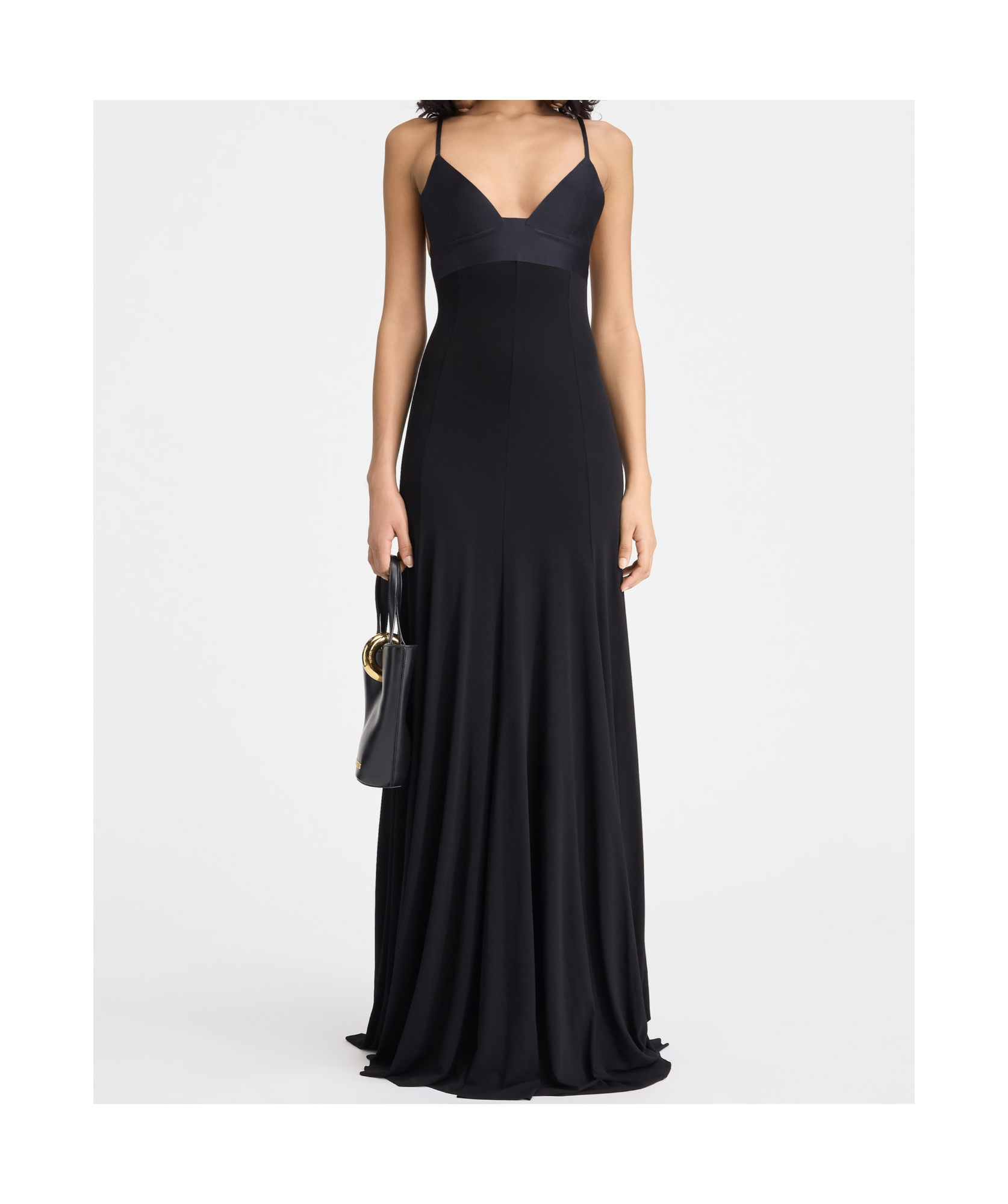 Jacquemus Thin Strapless Evening Dress In Black