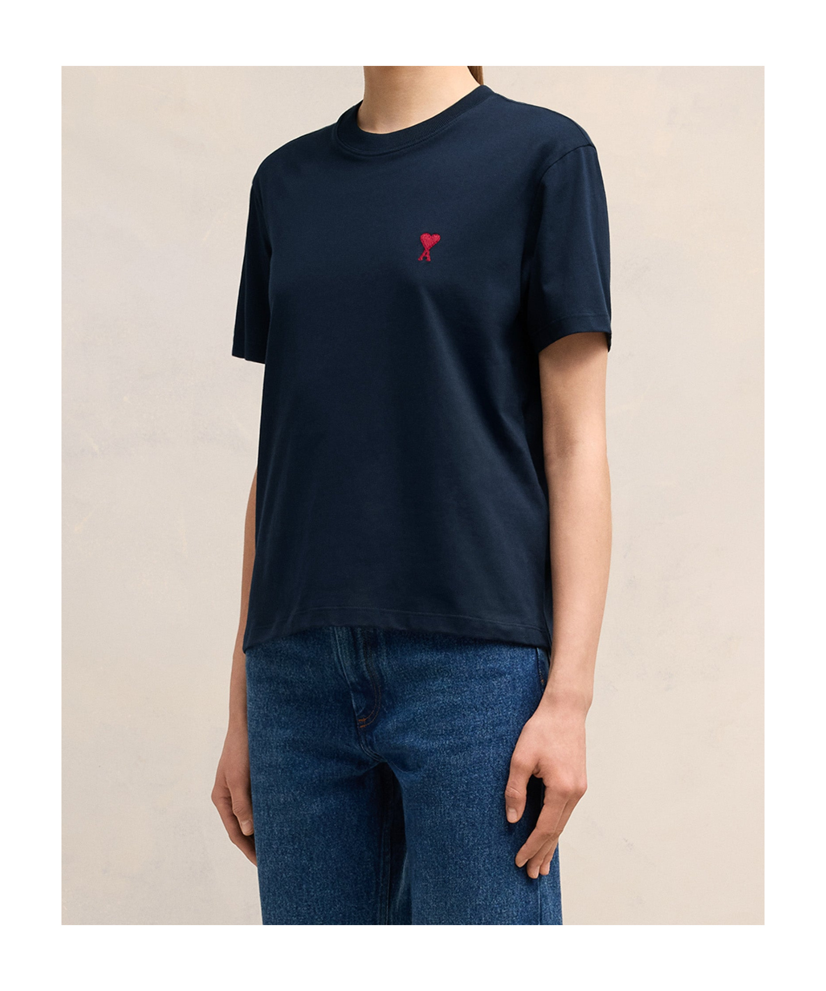 Ami Alexandre Mattiussi Love Embroidered Short-sleeved T-shirt In Black