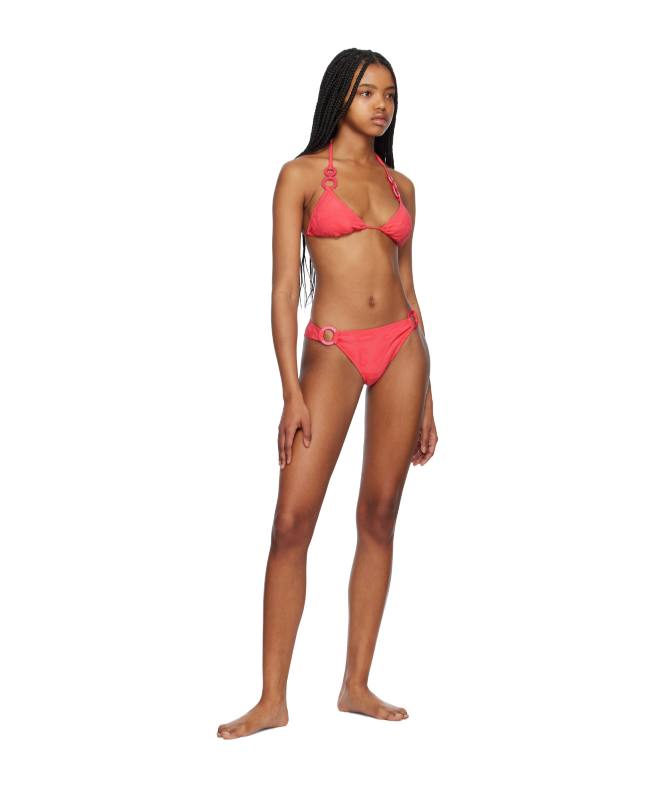 Moschino O-ring Bikini Swimsuit In Brown