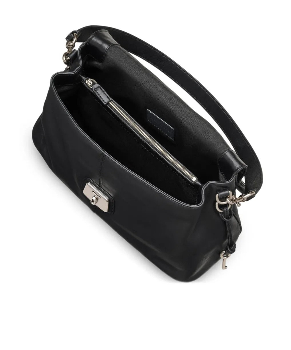 Marc Jacobs The Cristina Messenger Leather Shoulder Bag In Black