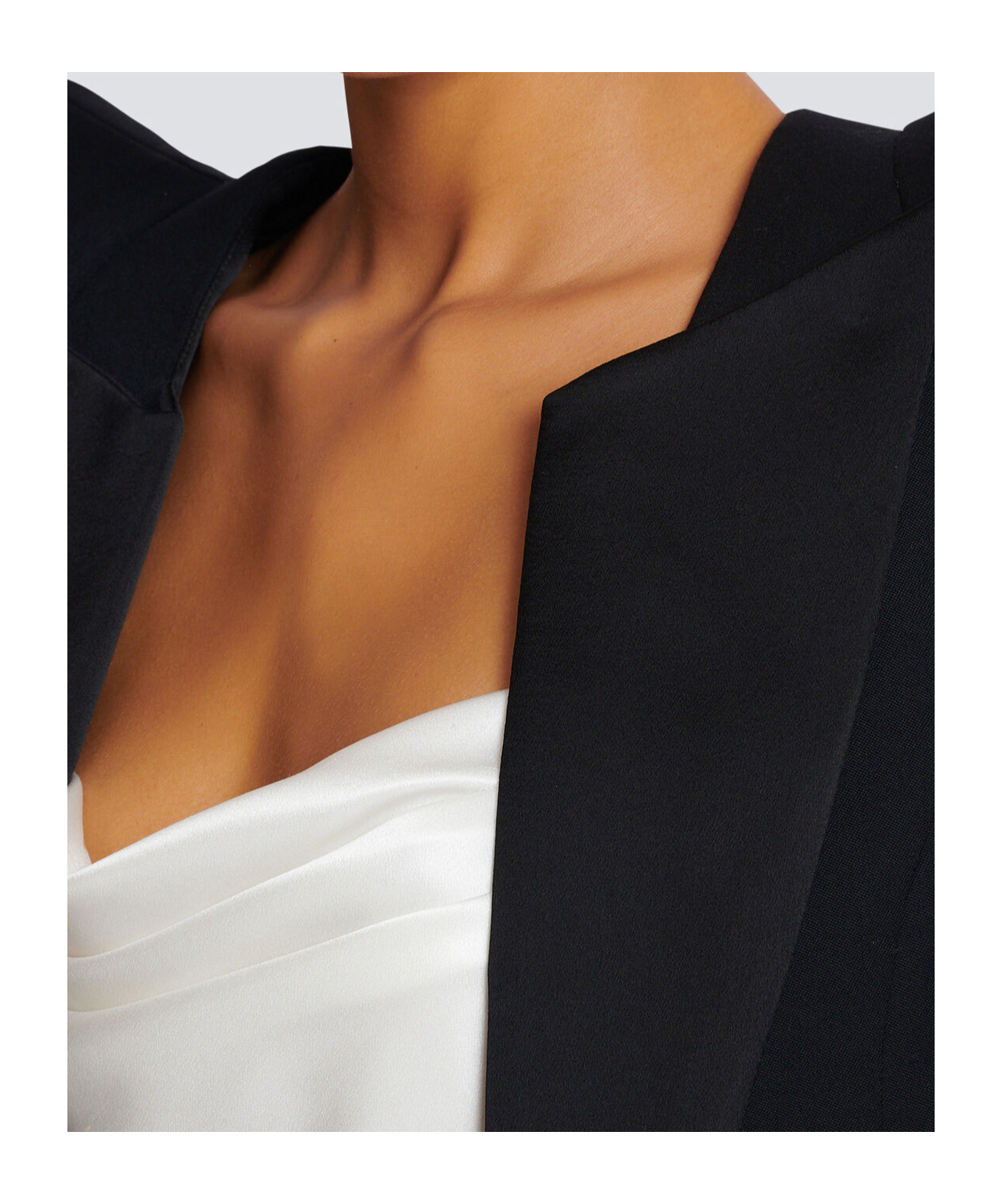 Shop Balmain Cropped Grain De Poudre Jacket With Structured Shoulders In Black