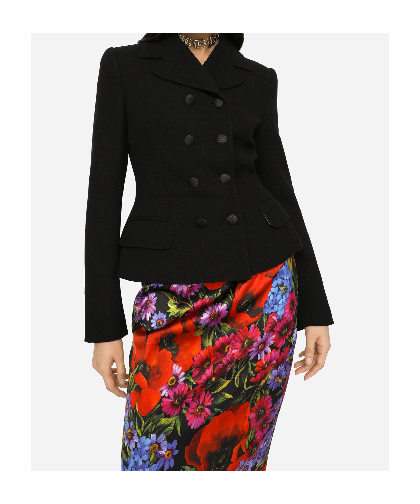 Shop Dolce & Gabbana Notched-collar Double-breasted Blazer In Black