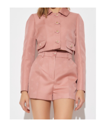 Dolce & Gabbana Monogram-jacquard Jacket In Pink