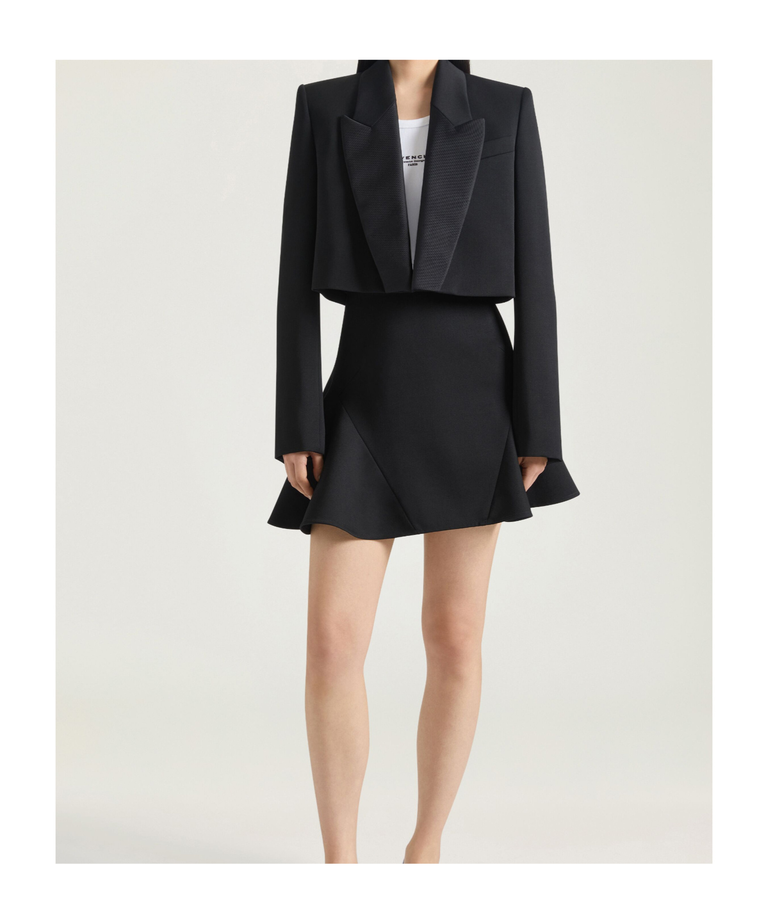 Givenchy Veste Cropped En Laine Et Mohair In Black