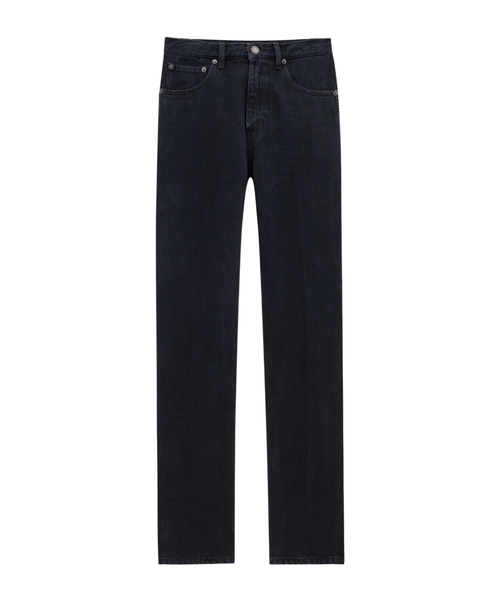 SAINT LAURENT STRAIGHT JEANS IN CARBON BLACK DENIM
