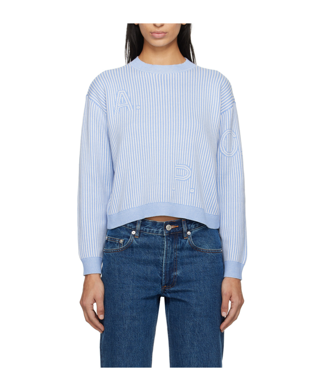 Apc Blue Daisy Sweater In Blue