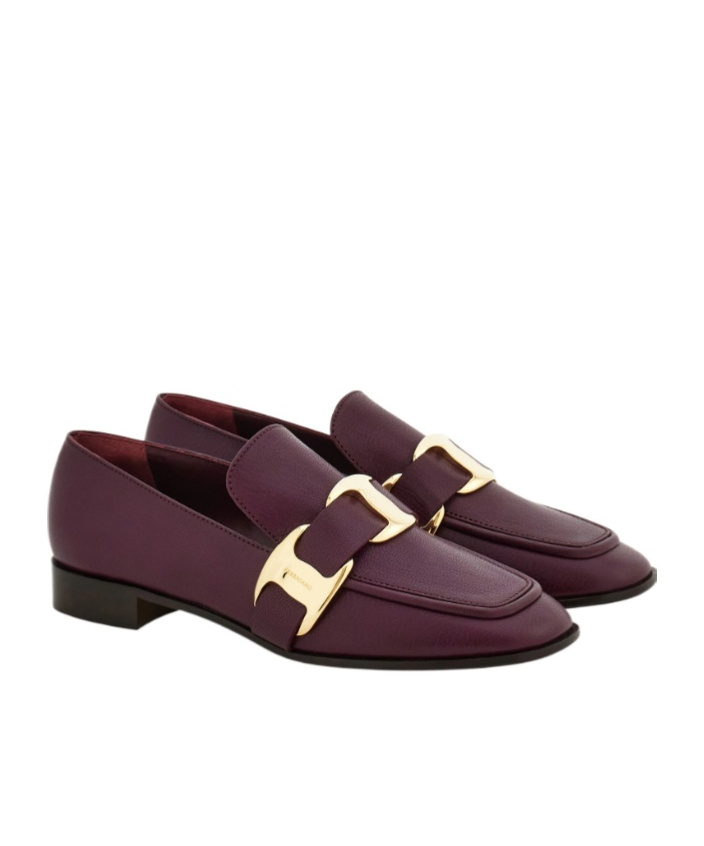 Ferragamo Limania Maxi Vara Leather Loafers In Purple