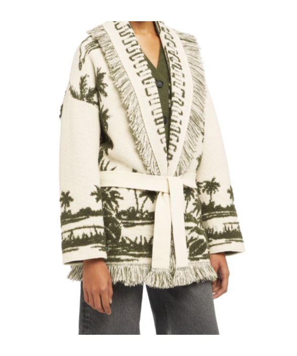 Alanui Palm-tree Fringe Cardigan In Multi