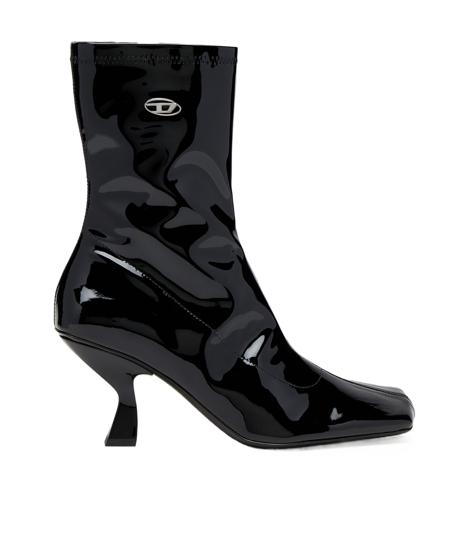 Diesel 75mm Amber Logo-plaque Ankle Boots In Black