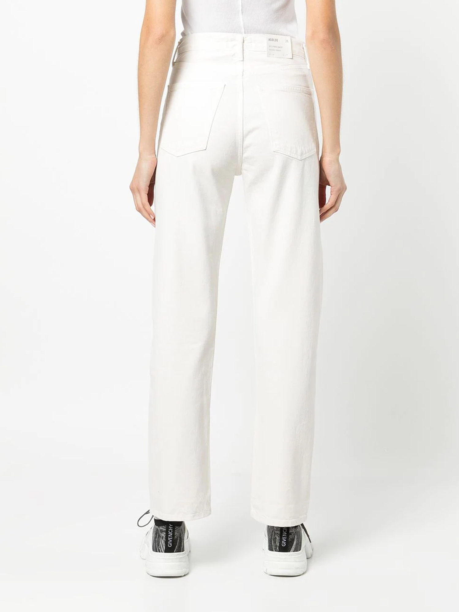 Agolde Luna Pieced Cotton Denim Baggy Jeans In White