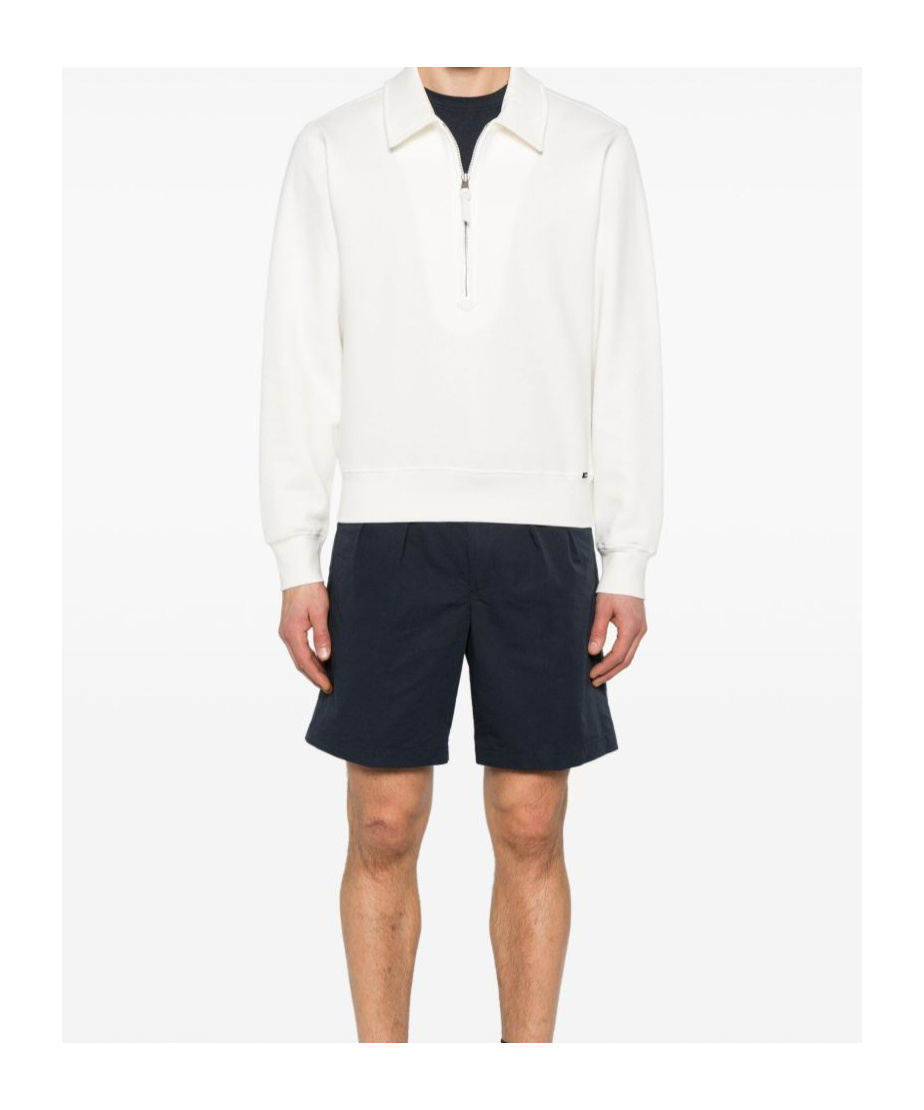 Tom Ford Structured Collar Sweater With Textured Edges In White