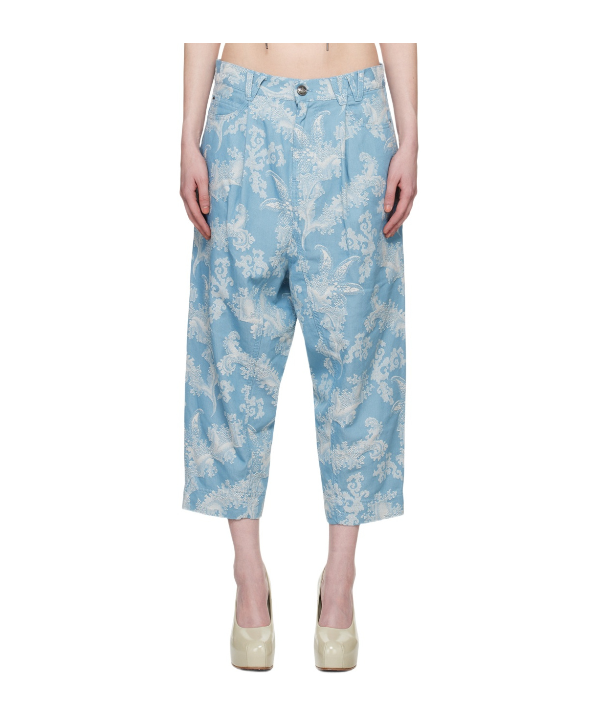 Vivienne Westwood Long Macca Mid-rise Cropped Jeans In Blue