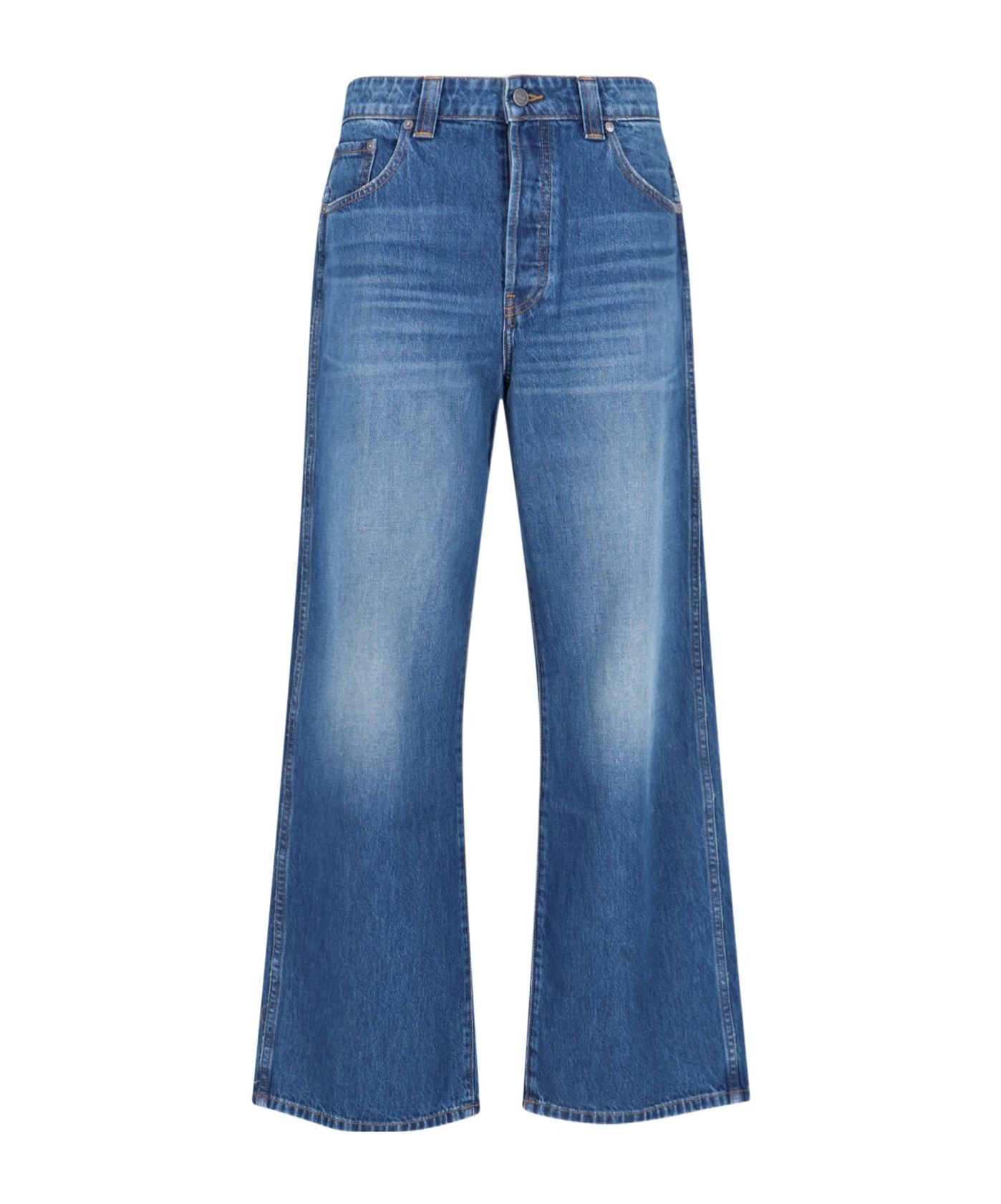 Khaite Denim Trousers With Belt Loops In Blue