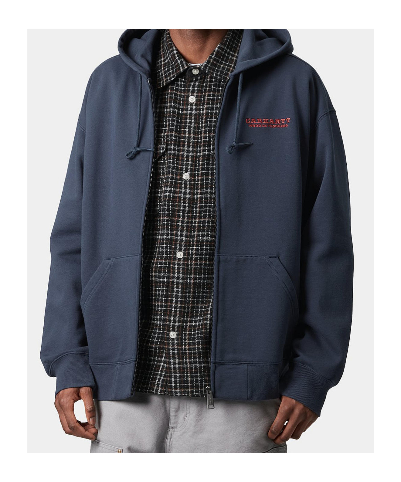Carhartt Hooded Sweatshirt With Graphic Print And Pockets In Black