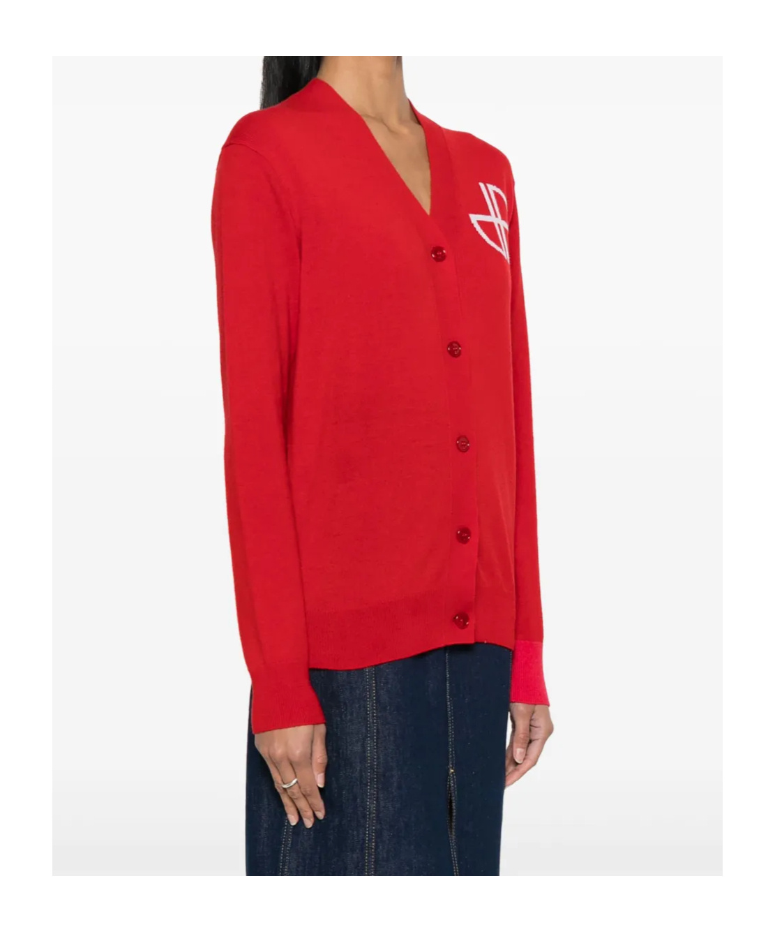 Patou Logo Intarsia Sweater In Red