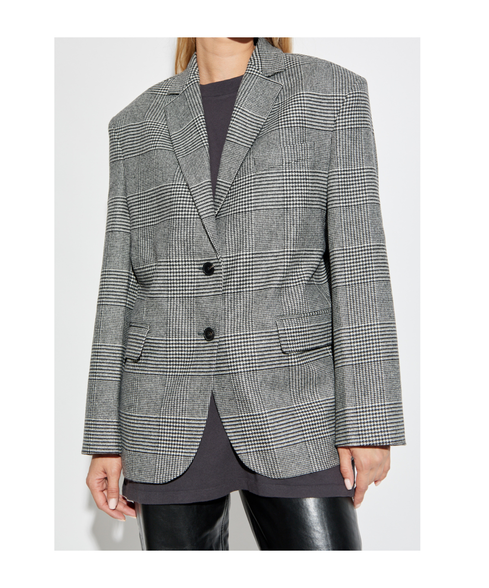 Anine Bing Blazer With Plaid Pattern In Gray