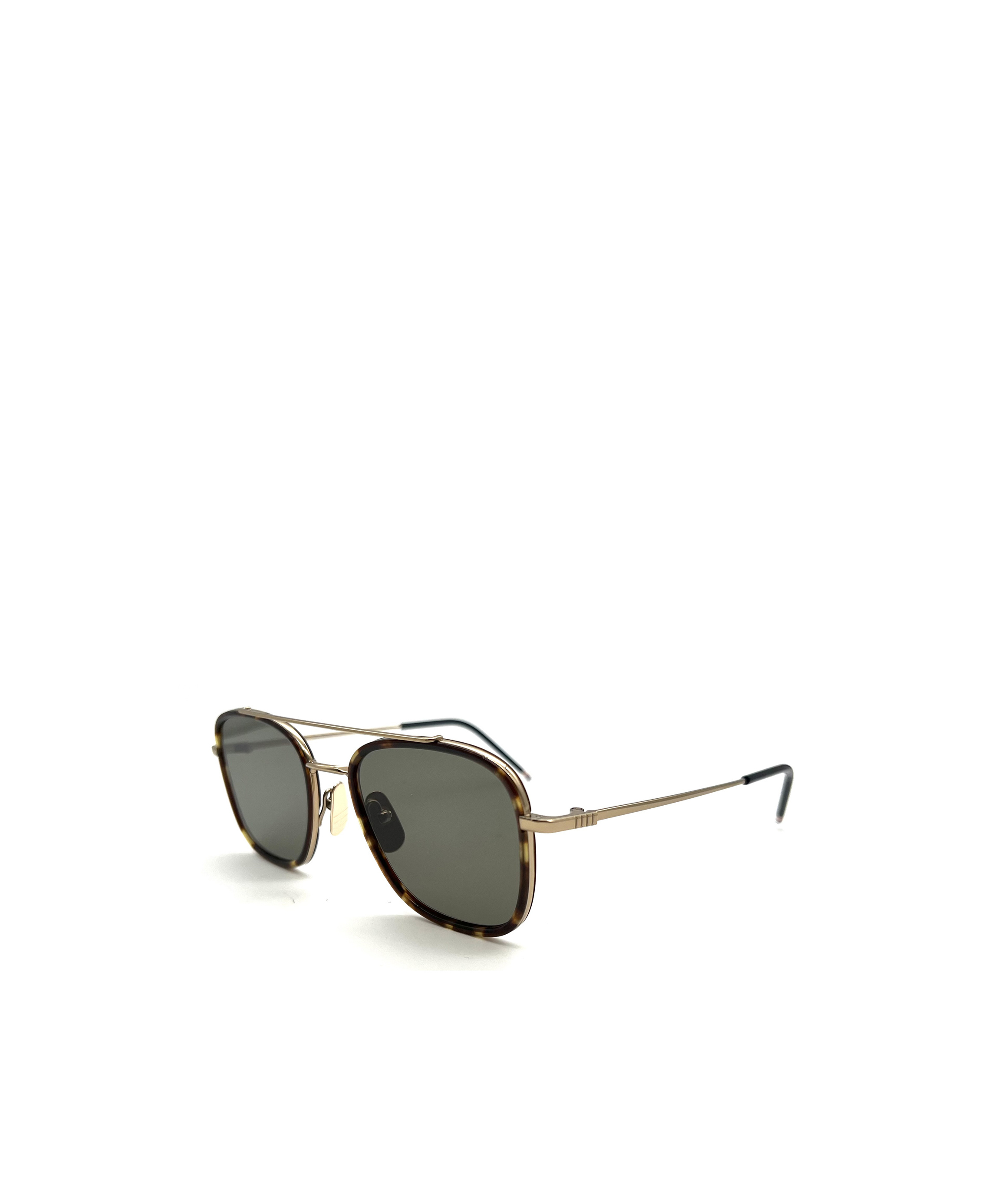 Thom Browne Tortoiseshell-detailed Pilot-frame Sunglasses In Gray