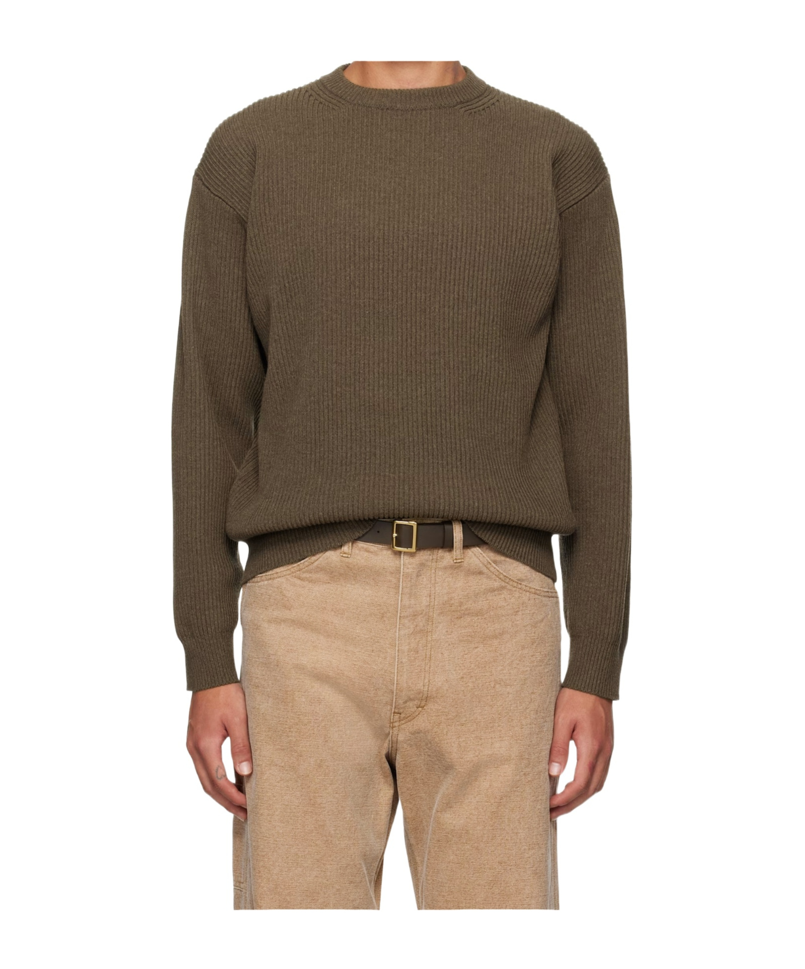 Auralee Long Sleeve Sweater In Brown