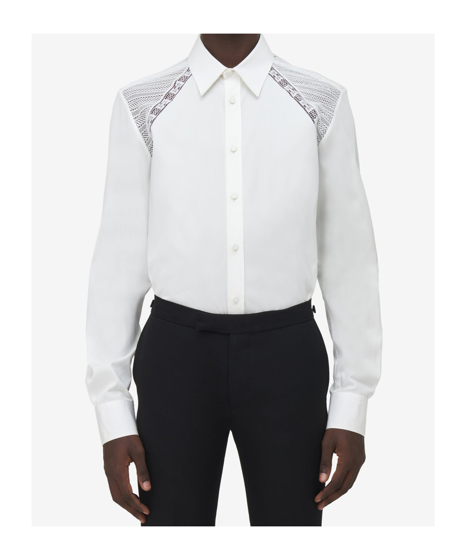 Alexander Mcqueen White Lace Harness Shirt In White