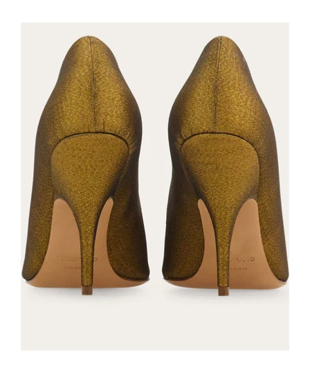 Ferragamo Bowknot Soft-soled High Heels In Green