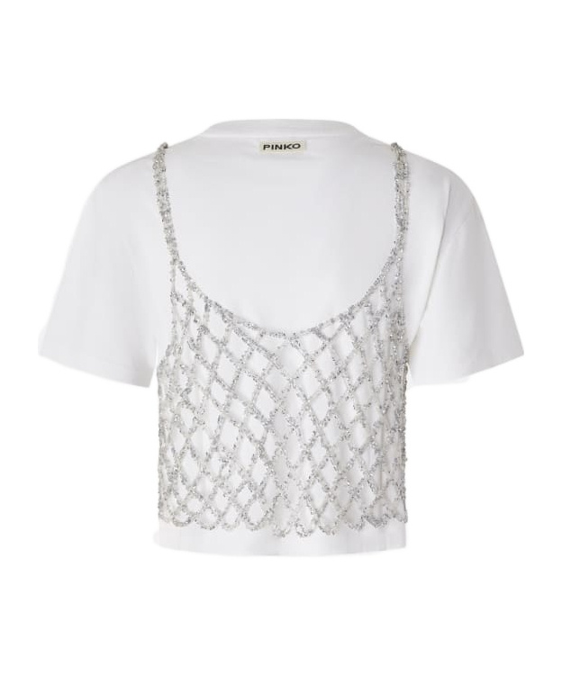 Shop Pinko Layered T-shirt In White