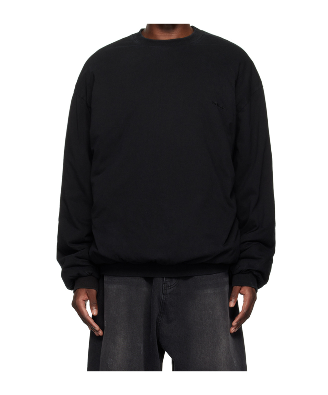 We11 Done Logo Round-neck Sweater In Black