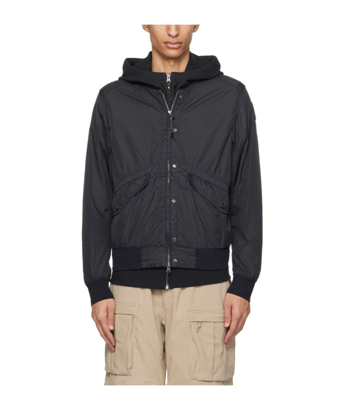 Parajumpers Zip Casual Jacket With Front In Black