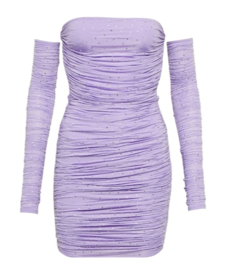 Alex Perry Crystal-embellished Jersey Minidress In Purple