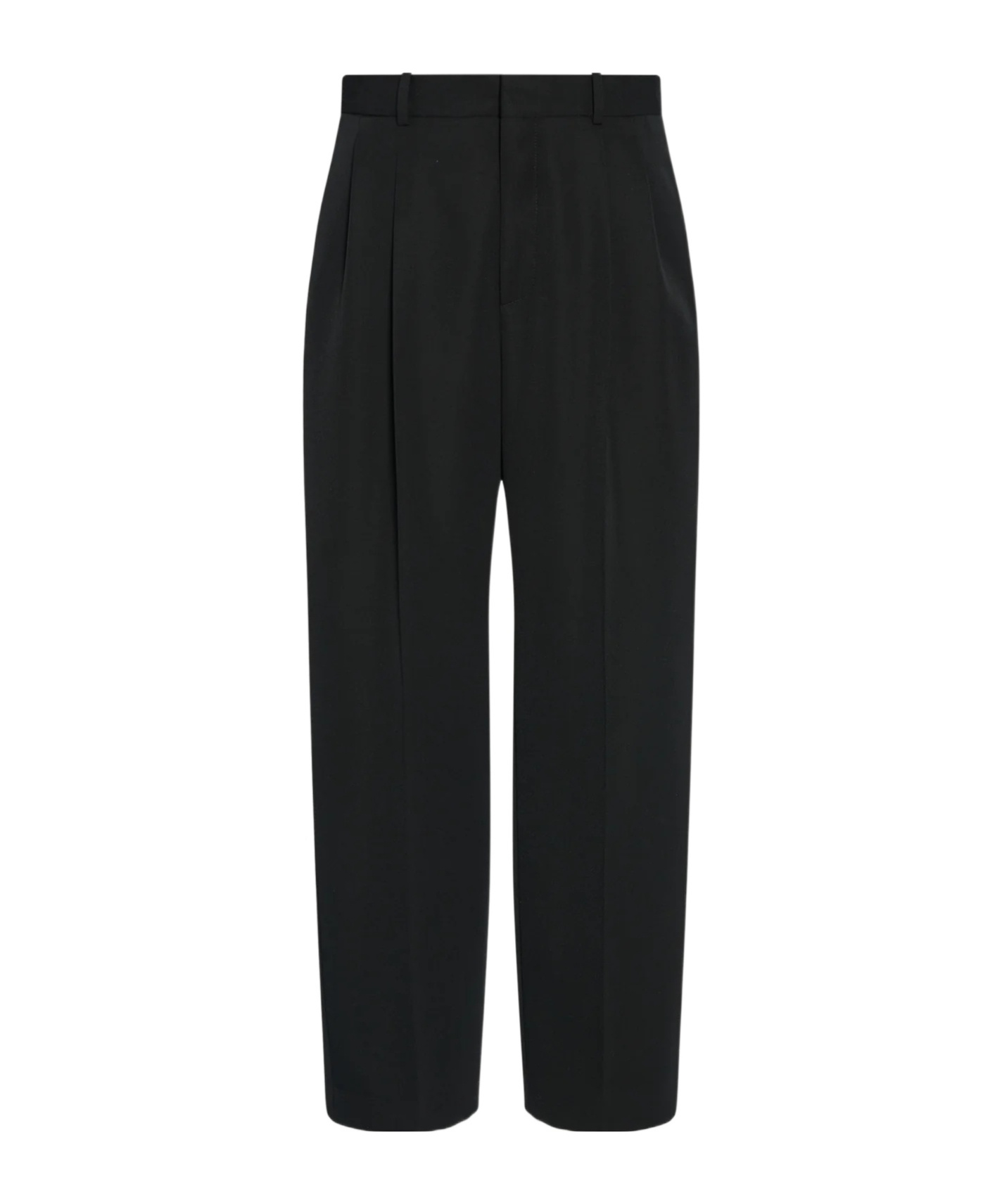 The Row Tailored Wool Zev Trousers Pleated Front In Black
