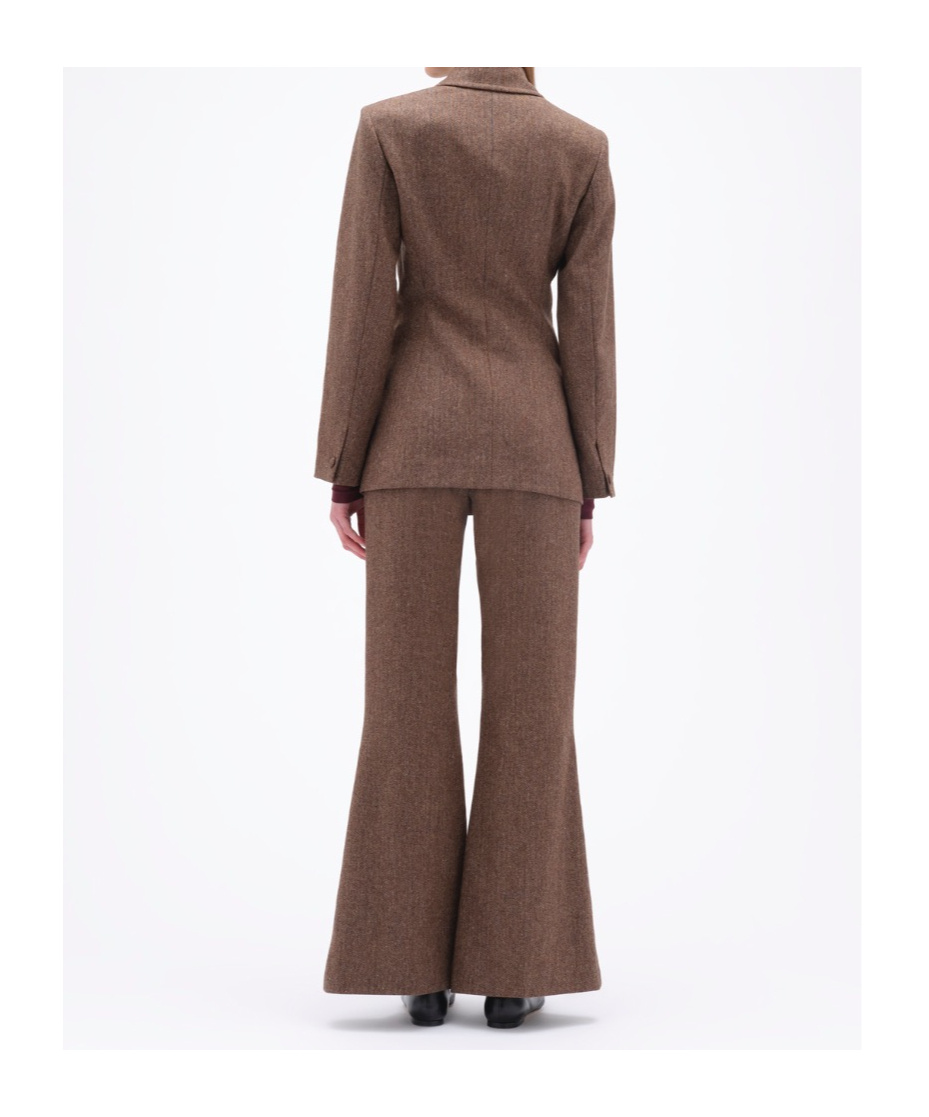 Remain Birger Christensen Herringbone Wool Suit Coat In Green