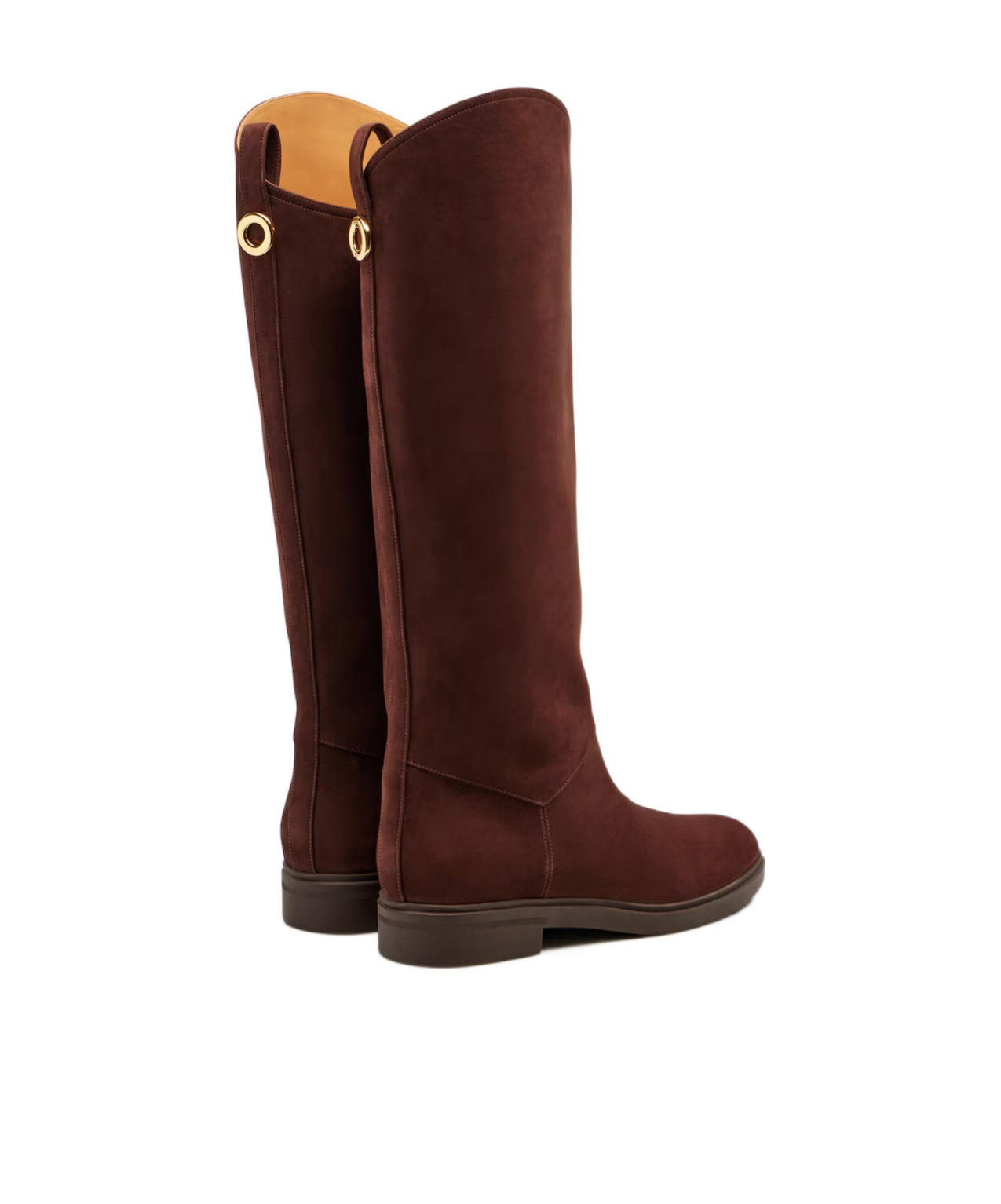 Loro Piana Kilda Suede Knee-high Boots In Burgundy