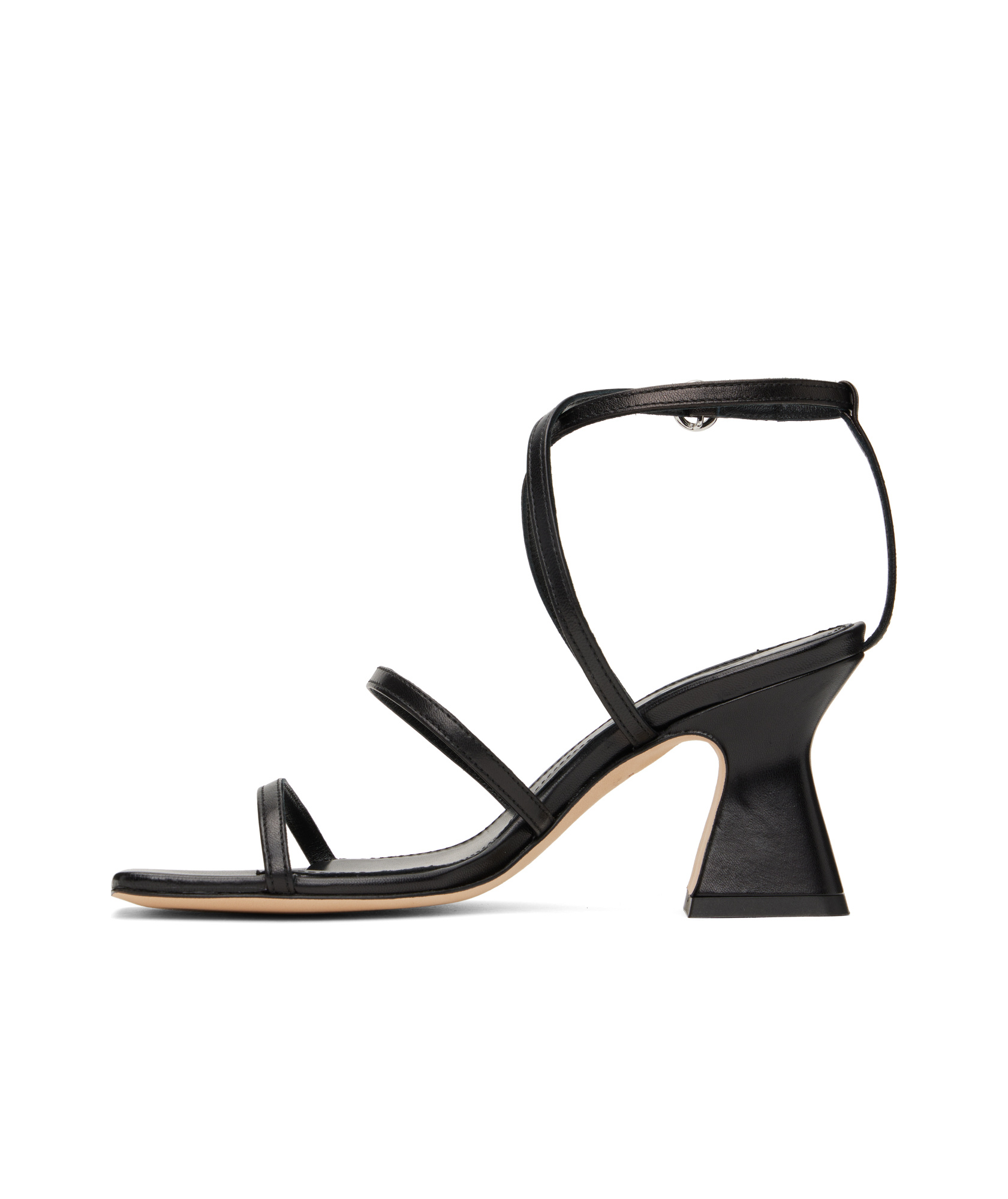 Aeyde Black Edda Leather Heeled Sandals