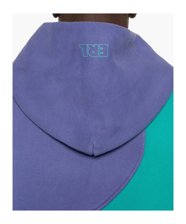 Erl Color Block Hoodie Sweatshirt In Blue