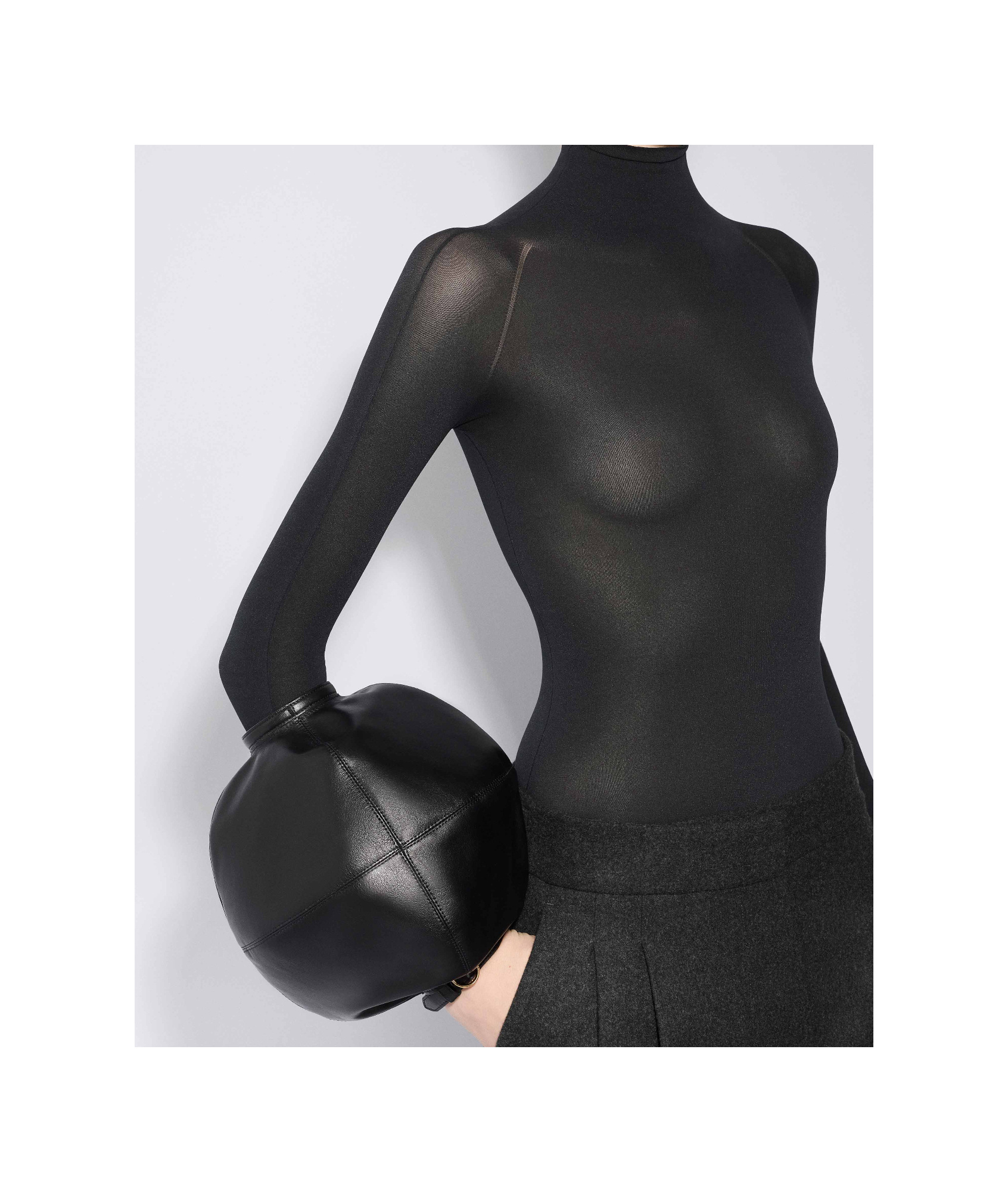 Alaïa Paneled Polished Leather Clutch In Black