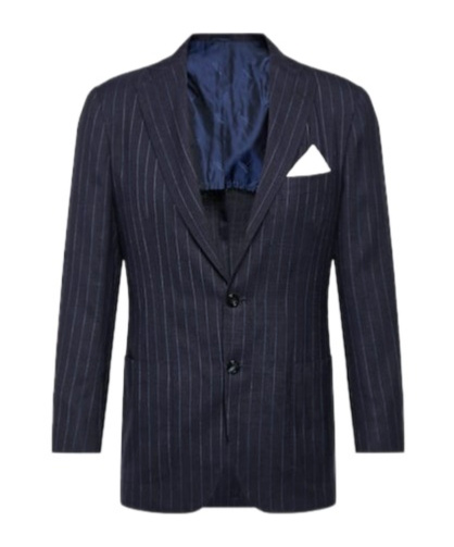 Kiton Cashmere, Silk, And Linen Tuxedo Jacket In Blue