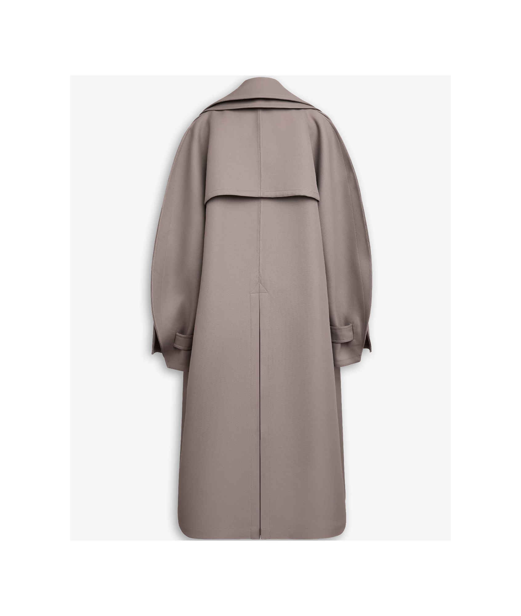 Alaïa Layered Collar Slit-sleeve Trench Coat In Gray