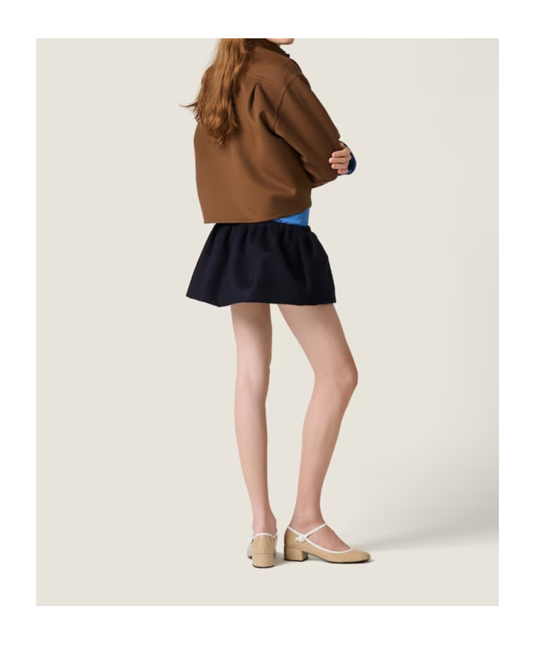 Miu Miu Long-sleeved Button-up Shirt In Brown