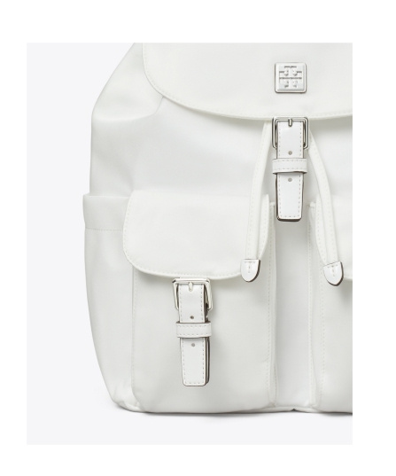 Tory Burch Virgina Nylon Backpack In White