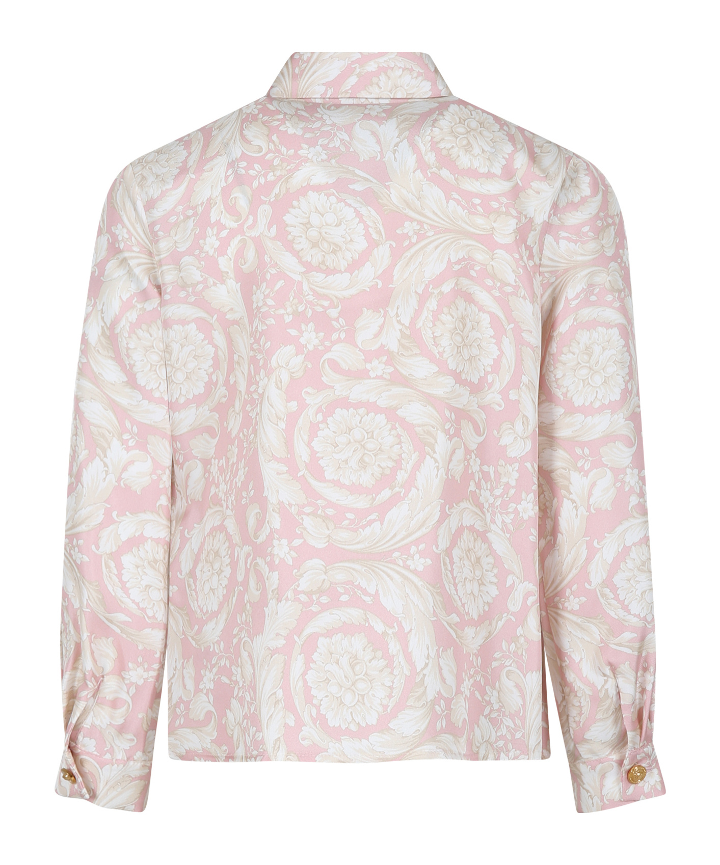 Versace Barocco-print Shirt In White